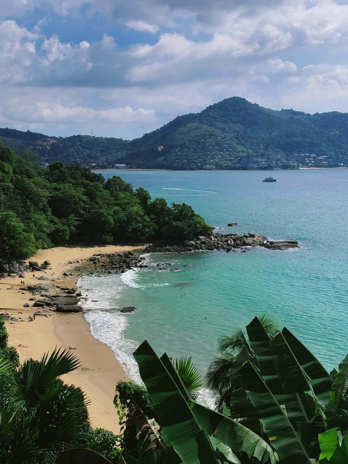 Phuket coastline — turquoise bay seen from the hills