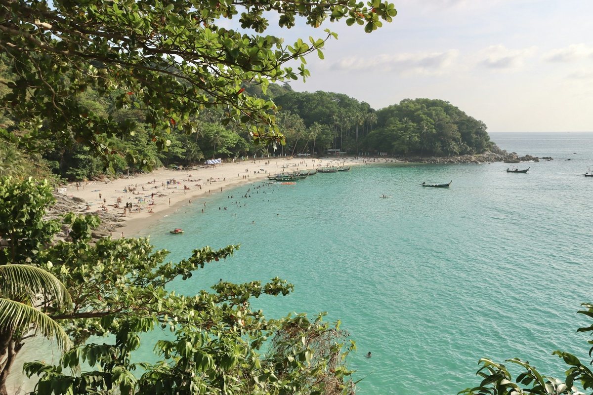 Phuket beach cove with clear water